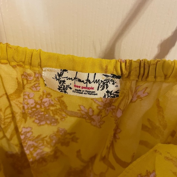 Free People In Control Mini Slip Dress Yellow Combo - Picture 4 of 5